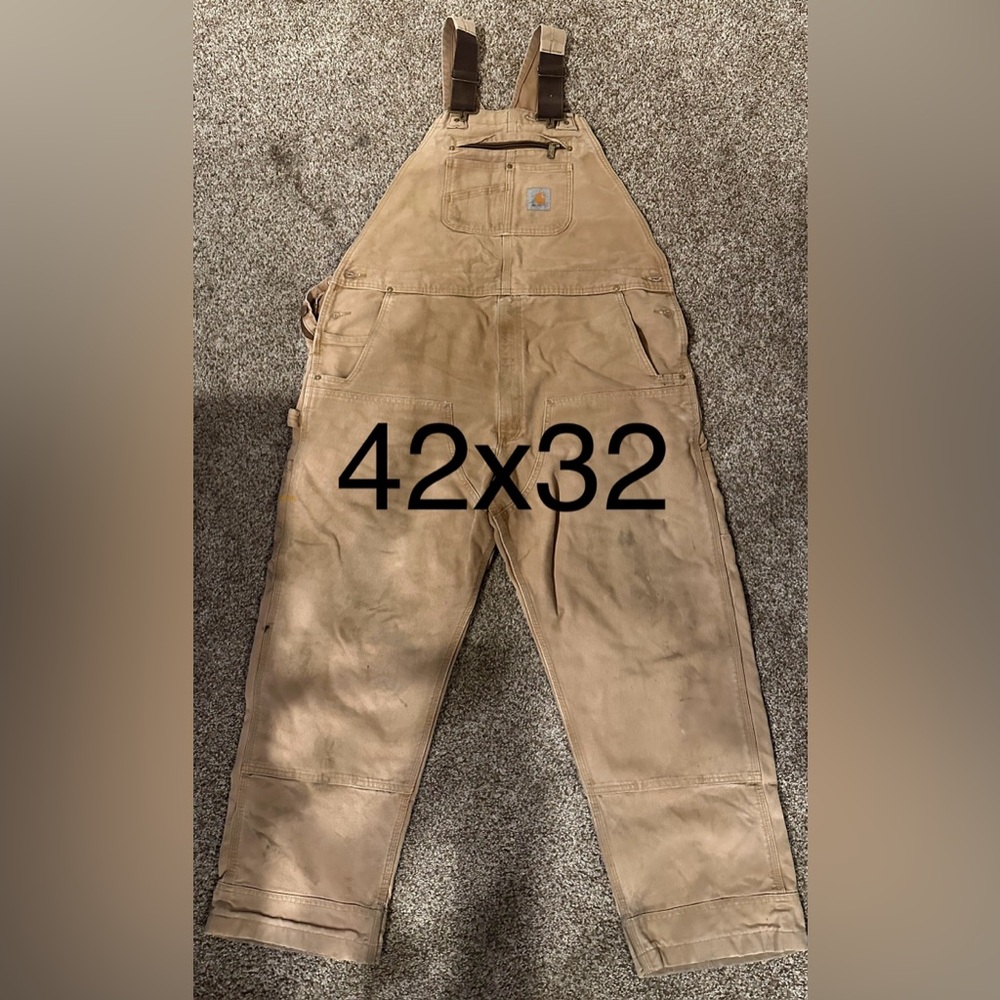 Carhartt Brown Work Bibs